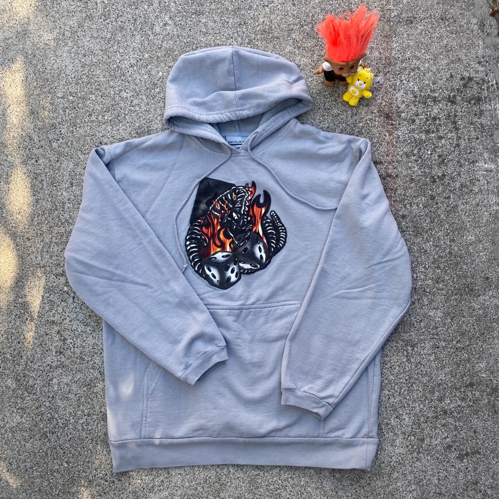 Grey Rock-core Goth-core Hoodie!